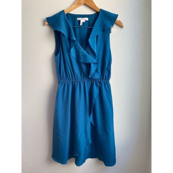⭐️ BCBGENERATION | Teal Ruffle Neck Dress, Size S - Picture 1 of 10